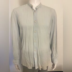 Grandfather collar button down shirt
